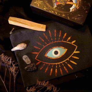 Bolsa de tela para guardar mazos de tarot, piedras y herramientas esotéricas